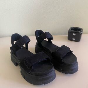 UGG Black Platform Sandals